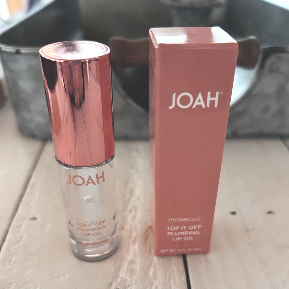 Joah Top it Off Plumping Lip Oil in PROSECCO (clear) Full Size Limited Ed NEW